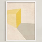"The light" - Art Print in Yellow by Jennifer Morehead - Framed