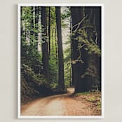 "Walk Into the Woods" - Art Print in Forest Brown by Bente Jorgensen-Barajas - Framed