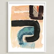 "Passive" - Art Print in Coral by Kelly Ventura - Framed