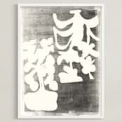"Modern Floral Series #2" - Art Print in Black and White by Angela Simeone - Framed