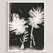 "Paper Flower 1" - Art Print in Black and White by Angela Simeone - Framed