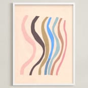 "Waves and Waves" - Art Print in Warm Sand by Elliot Stokes - Framed