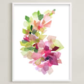 "Burgundy Gems" - Art Print in Burgundy by Yao Cheng Design - Framed