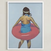 "Violet Intertube 1" - Art Print in Cerulean Blue by Annie Seaton - Framed