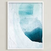 "Layered Shapes" - Art Print in Deep Teal by Rachel Kiser Smith - Framed