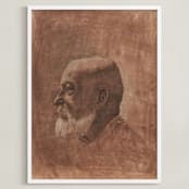 "Human One: Anton" - Art Print in Dark Coral by Colin Stuart - Framed
