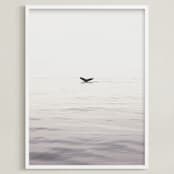 "A Humpback Tale" - Art Print in Ocean Grey by Joelle Segal - Framed
