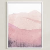 "Mountain Range" - Art Print in Beige Pink by Sadie Holden - Framed