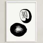 "Watermelons" - Art Print in Black on Off-white by Sonya Percival - Framed