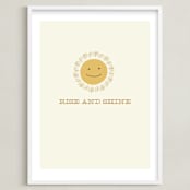 "Rise and Shine" - Art Print in Cream by Laura Condouris - Framed