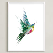 "hummingbird" - Art Print in Turqoise Green by Sara Shashani - Framed