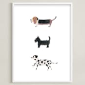 "it's a dog's world" - Art Print in clean white by Sheila Sunaryo - Framed