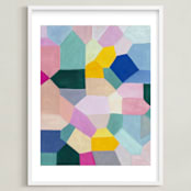 "Safe as houses" - Art Print in peach by raven erebus - Framed
