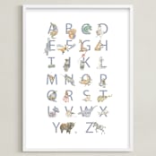 "The Animalphabet" - Art Print in Sand by Genevra Bell - Framed