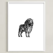 "Le Lion" - Art Print in Black by IMG_101 - Framed