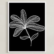 "5 leaves" - Art Print in white by Ramoncita - aticnomar - Framed