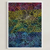 "Patterned Drops" - Art Print in Peach by Kanika Mathur - Framed