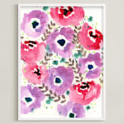 "Wildflower Bundle II" - Art Print in Rose by Lindsay Megahed - Framed