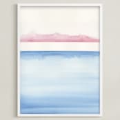 "Cinque Terre One" - Art Print in Sea Blue by Emily Magone - Framed