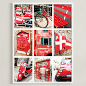 "Lulev Red" - Art Print in Lulev Red by Three Kisses Studio - Framed