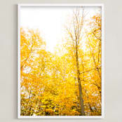 "Autumn In New York" - Art Print in burnt yellow by R studio - Framed