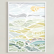 "The River Runs Through" - Art Print in Corn Field by Gill Eggleston - Framed