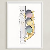 "At The Light" - Art Print in Light  by Michelle Waldie - Framed