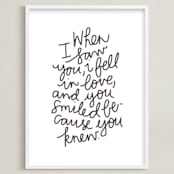 "Because you knew" - Art Print in warm grey by Phrosné Barwood - Framed
