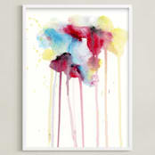 "Color Burst" - Art Print in Cherry Red by Lindsay Megahed - Framed