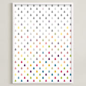 "Coloring Raindrops" - Art Print in Purist by Erin Niehenke - Framed