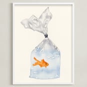 "Take Me With You" - Art Print in Fresh Water by Michelle Waldie - Framed