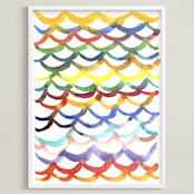 "Life in color - The sea" - Art Print in devine purple by Aimee Siberon - Framed