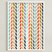 "Knit One Purl Two" - Art Print in Modern Hues by Linda Misiura - Framed
