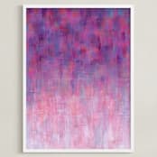 "Warm Rain" - Art Print in Violet by Laura Bolter - Framed