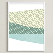 "mountain scape" - Art Print in aqua by R studio - Framed