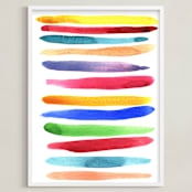"Life in color - Layers" - Art Print in Turquoise sea by Aimee Siberon - Framed