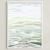 "Across the Plains" - Art Print in Celadon Green by Gill Eggleston - Framed