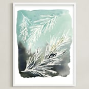 "Sprig" - Art Print in Celadon by Kelly Ventura - Framed