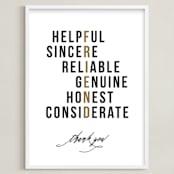 "Character of A True Friend" - Art Print in Gold by Jennifer Postorino - Framed
