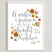 "A writer is..." - Art Print in grey by Kellie Medivitz - Framed