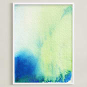 "Sunshine and Rain" - Art Print in True Blue by Artsy Canvas Girl Designs - Framed