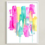 "Popsicles" - Art Print in Hot Pink by Lindsay Megahed - Framed