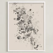 "Fount of Flora" - Art Print in clay by Design Lotus - Framed