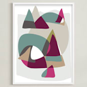 "From the Mountains to the Sea" - Art Print in Merlot by Christina Flowers - Framed