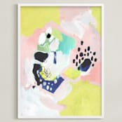 "Cupcake Abstracted" - Art Print in Sunburst Yellow by Makewells - Framed