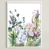 "botanical arrangements" - Art Print in springy green by XL - Framed
