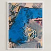 "The Definition of Series 2" - Art Print in Blue and Green by Angela Simeone - Framed