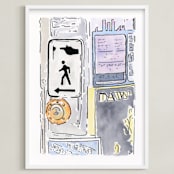 "At The Crosswalk" - Art Print in Light by Michelle Waldie - Framed