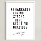 "Our Mother's Character" - Art Print in Rose by Jennifer Postorino - Framed