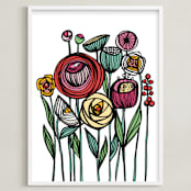 "Lisboa Floral" - Art Print in Garden Party by Gill Eggleston - Framed